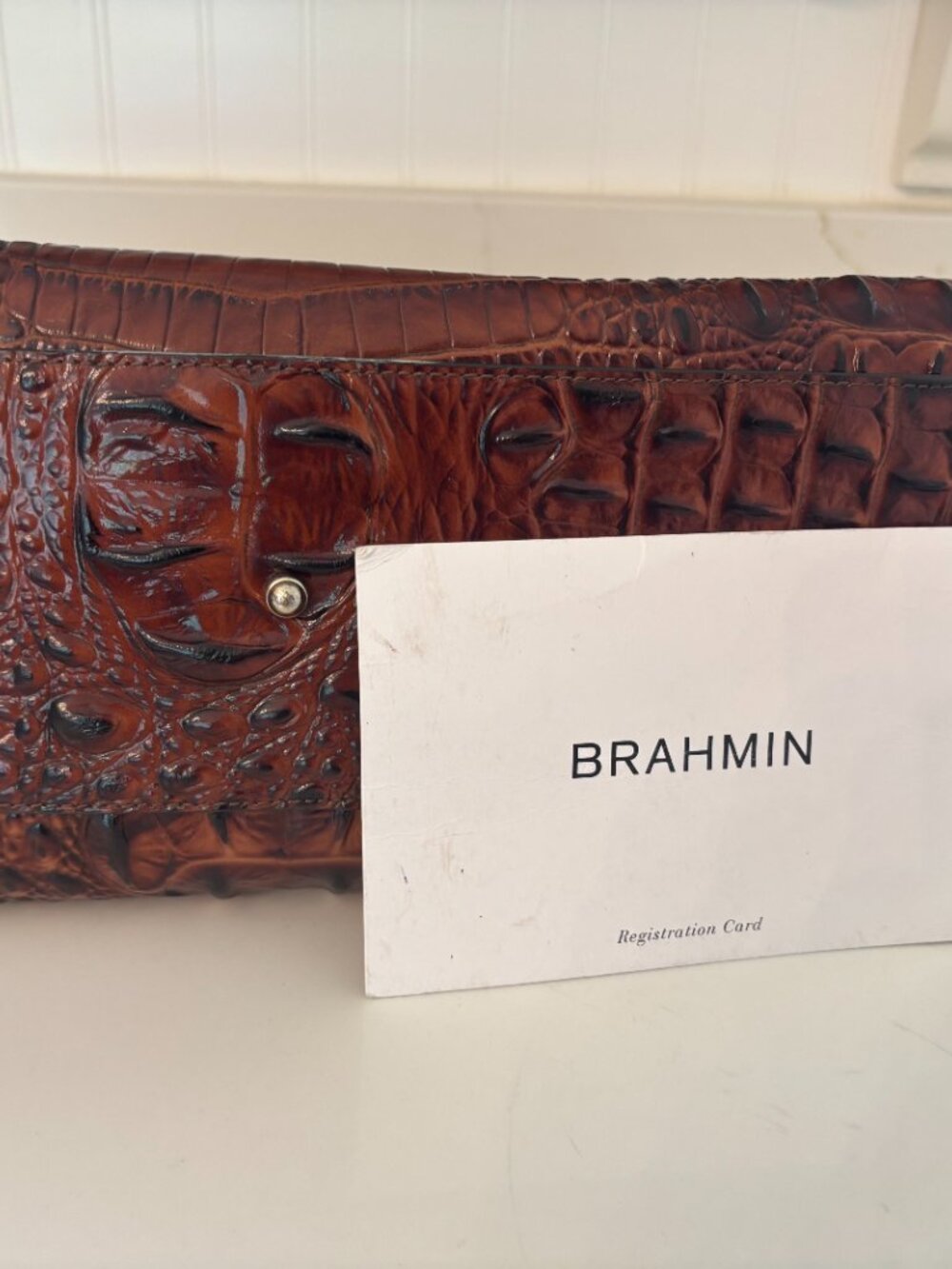 Brahmin Large Finley Carryall Satchel Purse Handbag Pecan Melbourne - Picture 11 of 14